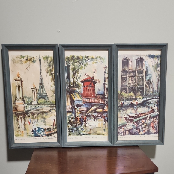 Undefined Other - Stunning Set of Three Framed Parisian Art Prints